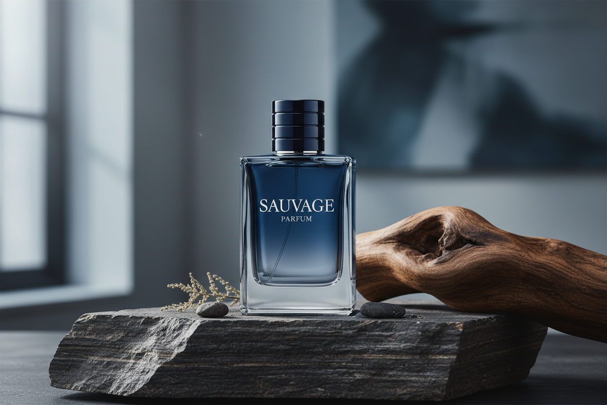 Sauvage Parfum lifestyle shot on masculine setting