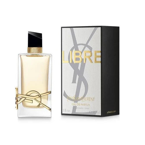 Yves Saint Laurent Libre perfume bottle and packaging on a white background